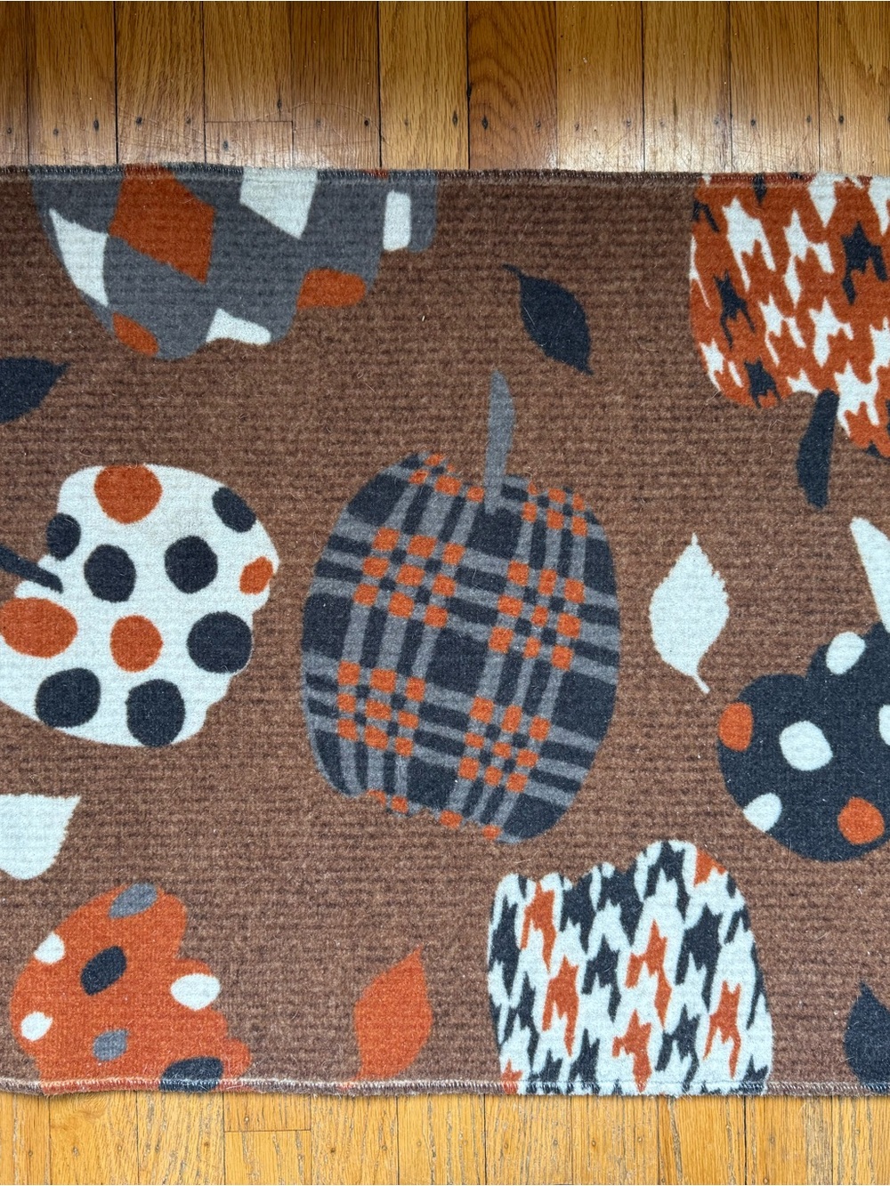 Autumn Pumpkin Doormat in Brown, Orange & Gray